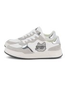 KARL LAGERFELD KIDS Pantofi sport din piele cu insertii din piele intoarsa - Alb/Grej