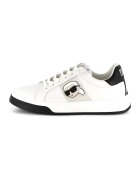 KARL LAGERFELD KIDS Pantofi sport din piele cu logo - Alb fildes/Negru