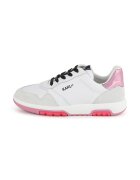 KARL LAGERFELD KIDS Pantofi sport din piele ecologica cu garnituri contrastante - Alb/Roz