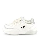 KARL LAGERFELD KIDS Pantofi sport din piele ecologica cu logo - Alb fildes/Argintiu