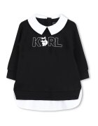 KARL LAGERFELD KIDS Rochie-bluza de trening cu model 2in1 - Alb/Negru