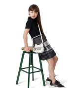 KARL LAGERFELD KIDS Rochie cu guler ascutit - Alb/Negru/Gri inchis