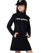 KARL LAGERFELD KIDS Rochie din amestec de lana cu imprimeu logo - Negru