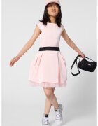 KARL LAGERFELD KIDS Rochie evazata cu maneci scurte - Negru/Roz pastel