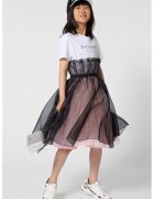 KARL LAGERFELD KIDS Rochie midi cu tul - Maro inchis/Alb optic