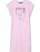 KARL LAGERFELD KIDS Rochie-tricou din amestec de modal cu imprimeu - Roz pastel