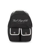 KARL LAGERFELD KIDS Rucsac cu model logo si buzunare cu clapa - Negru