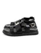 KARL LAGERFELD KIDS Sandale din piele cu logo - Negru stins