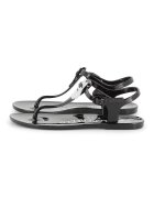KARL LAGERFELD KIDS Sandale din piele ecologica cu detalii logo - Negru/Alb murdar