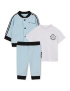 KARL LAGERFELD KIDS Set de imbracaminte - 3 piese - Alb/Negru/Albastru deschis
