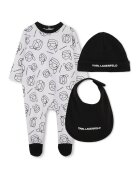KARL LAGERFELD KIDS Set de imbracaminte - 3 piese - Negru/Gri deschis
