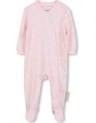 KARL LAGERFELD KIDS Set de salopeta - caciula si bavetica cu imprimeu logo - 3 piese - Alb/Roz deschis