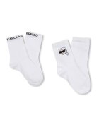 KARL LAGERFELD KIDS Set de sosete cu logo - 2 perechi - Alb