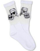 KARL LAGERFELD KIDS Sosete cu logo - Alb/Bej