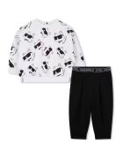 KARL LAGERFELD KIDS Trening cu model logo - Alb/Negru