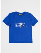 KARL LAGERFELD KIDS Tricou de bumbac cu imprimeu logo - Albastru
