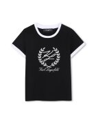 KARL LAGERFELD KIDS Tricou din amestec de bumbac cu logo - Negru/Alb optic