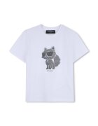 KARL LAGERFELD KIDS Tricou din amestec de bumbac cu model dublu - Negru/Albastru indigo
