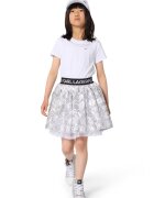 KARL LAGERFELD KIDS Tricou din amestec de modal cu decolteu la baza gatului - Alb optic