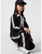 KARL LAGERFELD KIDS Tricou din amestec de modal cu imprimeu logo - Negru/Albastru indigo