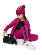 KARL LAGERFELD KIDS Tricou din bumbac si modal cu decolteu la baza gatului - Negru/Argintiu