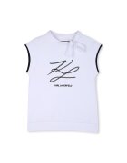 KARL LAGERFELD KIDS Tricou fara maneci cu logo - Alb optic
