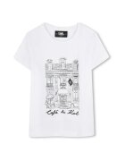 KARL LAGERFELD KIDS Tricou fete Z30494 10 - Bumbac/Modal - Alb