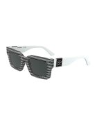 Karl Lagerfeld Ochelari de soare dreptunghiulari cu logo si model unisex - Alb/Gri
