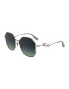 Karl Lagerfeld Ochelari de soare hexagonali - Verde pal/Argintiu