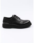 Karl Lagerfeld Pantofi de piele cu logo metalic - Negru