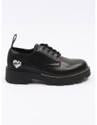 Karl Lagerfeld Pantofi din piele cu logo brodat - Negru