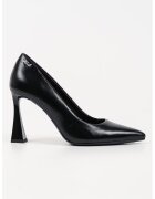 Karl Lagerfeld Pantofi din piele cu toc kitten - Negru