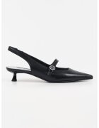 Karl Lagerfeld Pantofi din piele cu varf ascutit - Negru