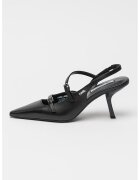 Karl Lagerfeld Pantofi slingback din piele cu varf ascutit - Negru
