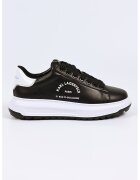 Karl Lagerfeld Pantofi sport cu garnitura din piele ecologica si detalii logo - Negru/Alb optic