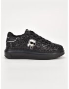Karl Lagerfeld Pantofi sport cu garnituri de piele - Negru stins/Argintiu