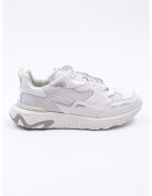 Karl Lagerfeld Pantofi sport cu garnituri din piele - Alb/Argintiu