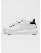 Karl Lagerfeld Pantofi sport de piele accesoriu pantof sport mini - Negru stins/Alb optic
