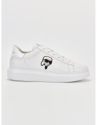 Karl Lagerfeld Pantofi sport de piele cu aplicatie logo - Alb
