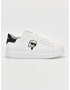 Karl Lagerfeld Pantofi sport de piele cu aplicatie logo - Alb optic