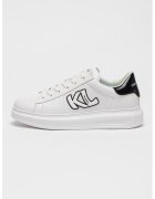 Karl Lagerfeld Pantofi sport de piele cu detalii din material sintetic - Negru stins/Alb murdar