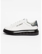 Karl Lagerfeld Pantofi sport de piele cu detalii logo Kapri - Alb/Negru
