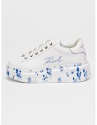 Karl Lagerfeld Pantofi sport de piele cu imprimeu floral - Alb/Lila