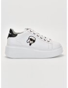 Karl Lagerfeld Pantofi sport de piele cu logo - Alb