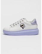 Karl Lagerfeld Pantofi sport de piele cu logo - Lila/Alb murdar/Argintiu