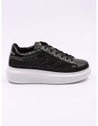 Karl Lagerfeld Pantofi sport de piele cu logo si segmente semitransparente Kapri - Negru