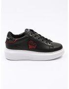 Karl Lagerfeld Pantofi sport de piele cu logo si strasuri Heart of Karl - Rosu/Negru