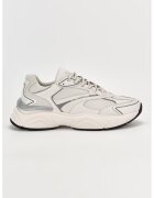 Karl Lagerfeld Pantofi sport de piele si plasa - Alb