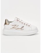 Karl Lagerfeld Pantofi sport din piele cu aplicatie logo metalica - Alb