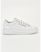 Karl Lagerfeld Pantofi sport din piele cu detalii logo - Alb optic